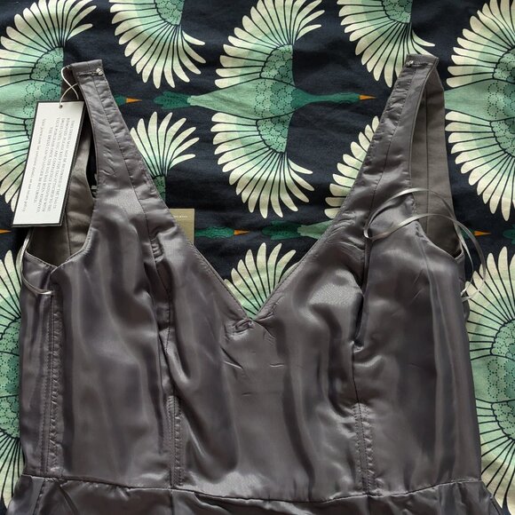 J. Crew Women’s Gray Cotton Corset Dress Lined With Pockets NWT - Picture 6 of 9